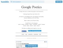 Tablet Screenshot of googlepoetics.com